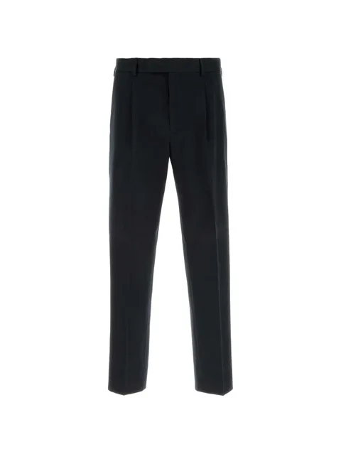 pleated straight-leg trousers
