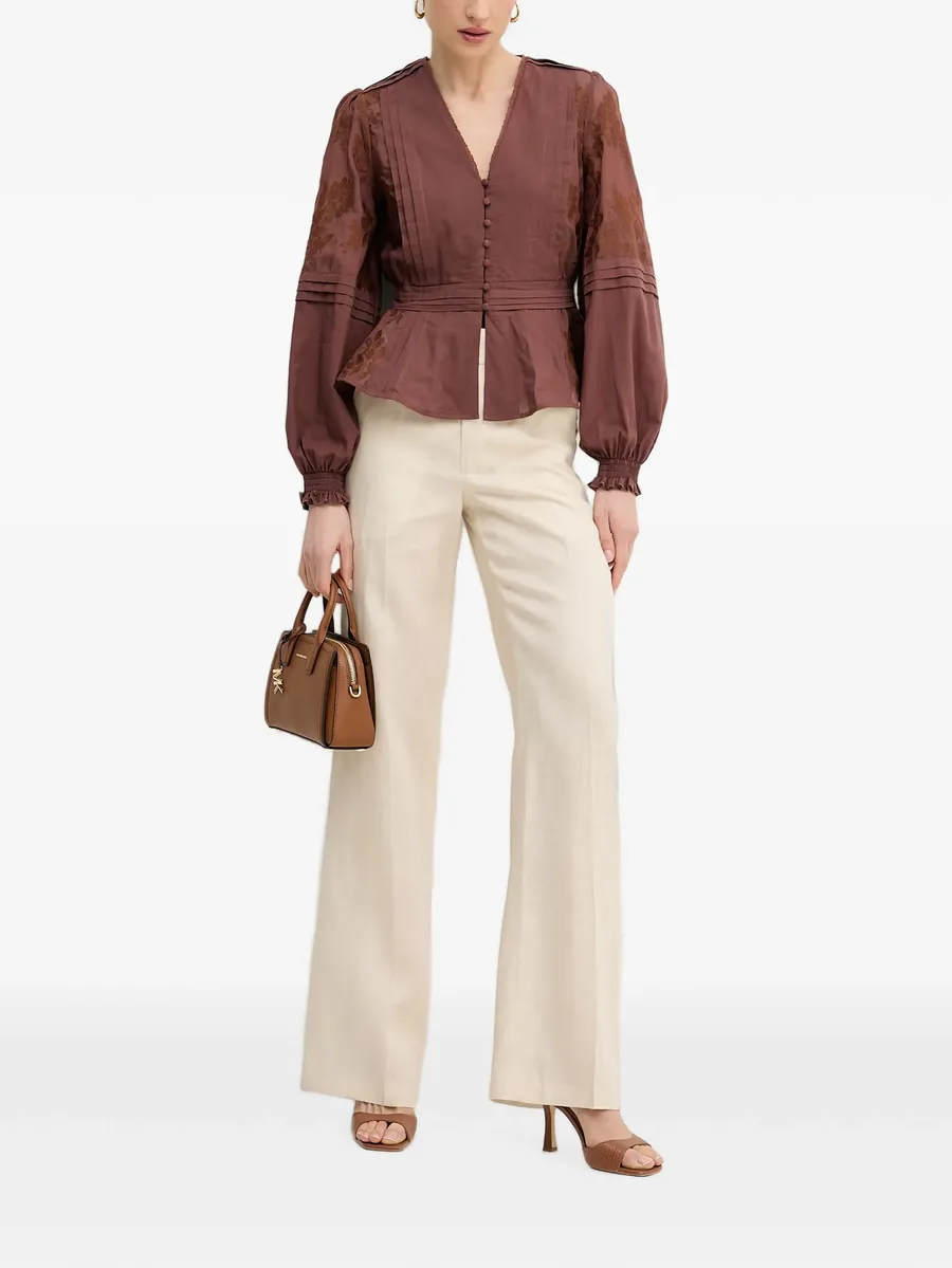 pressed-crease wide-leg trousers 2