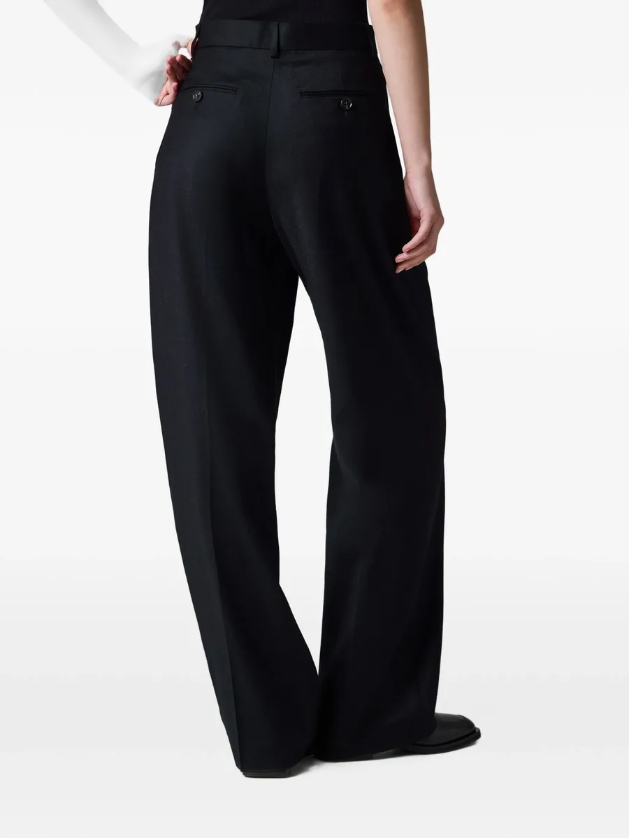 black wool-cashmere wide-leg trousers 5