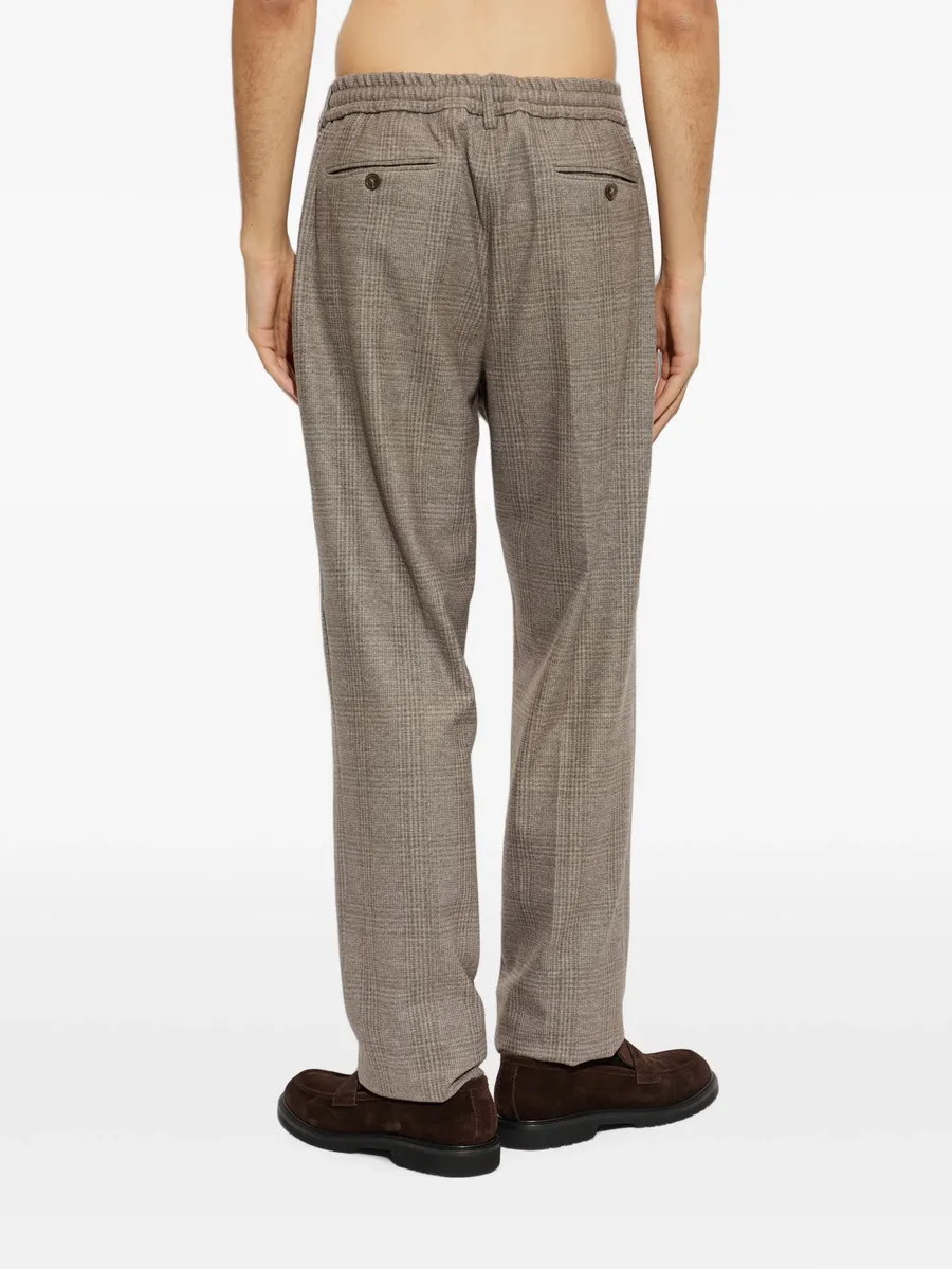 check-pattern drawstring trousers 4