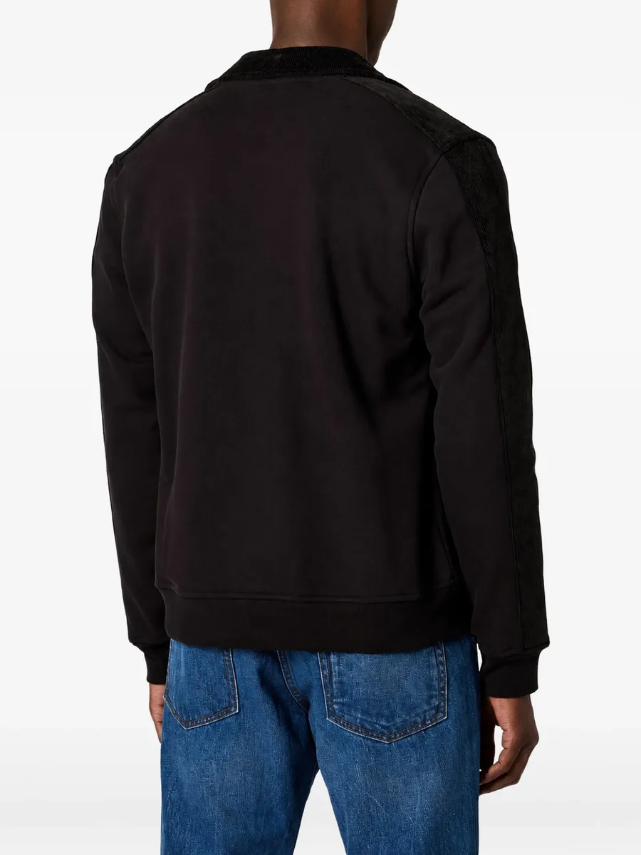 corduroy-trim zip-up jacket 3
