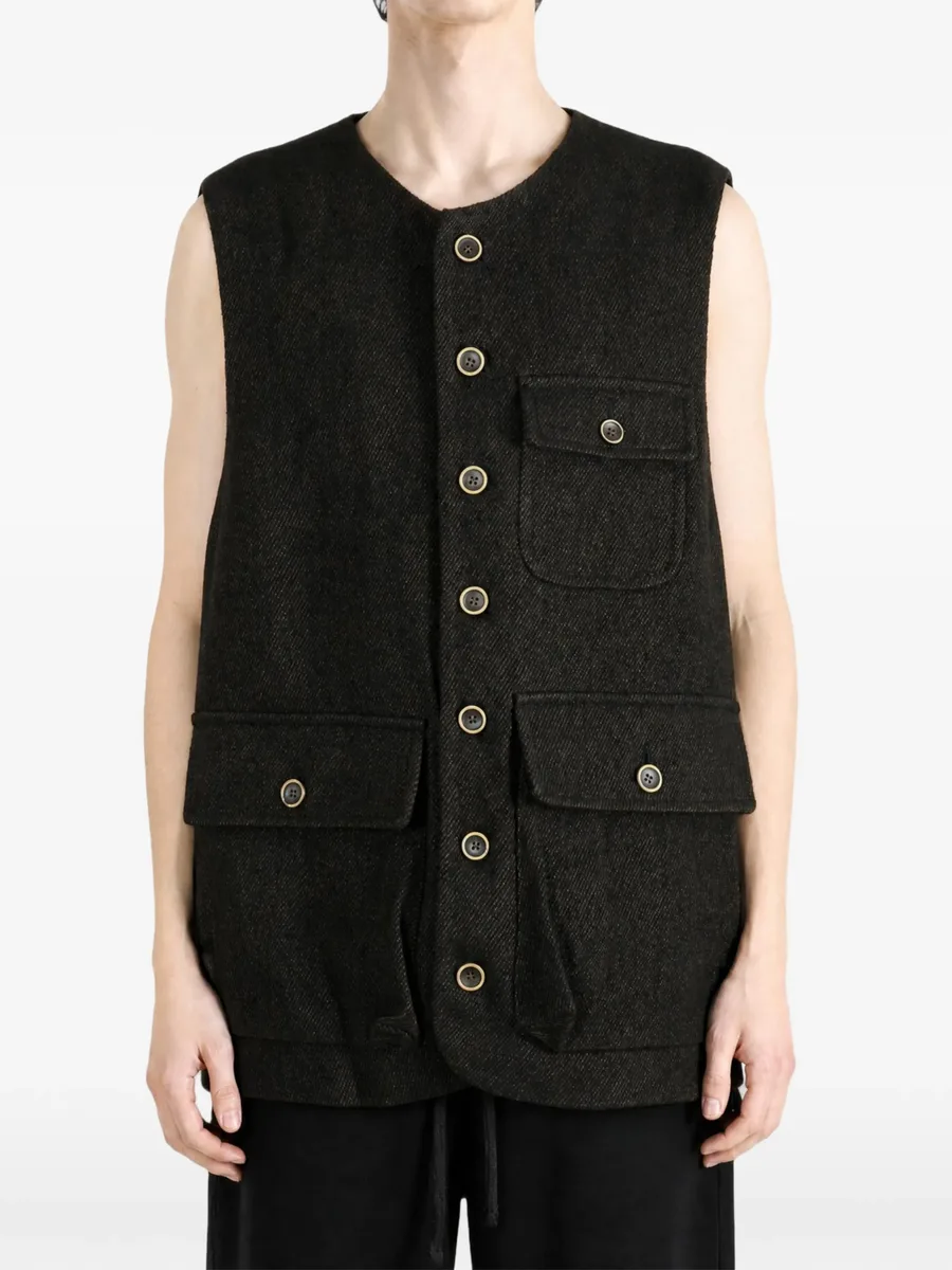 button-up pocket-detail gilet 2