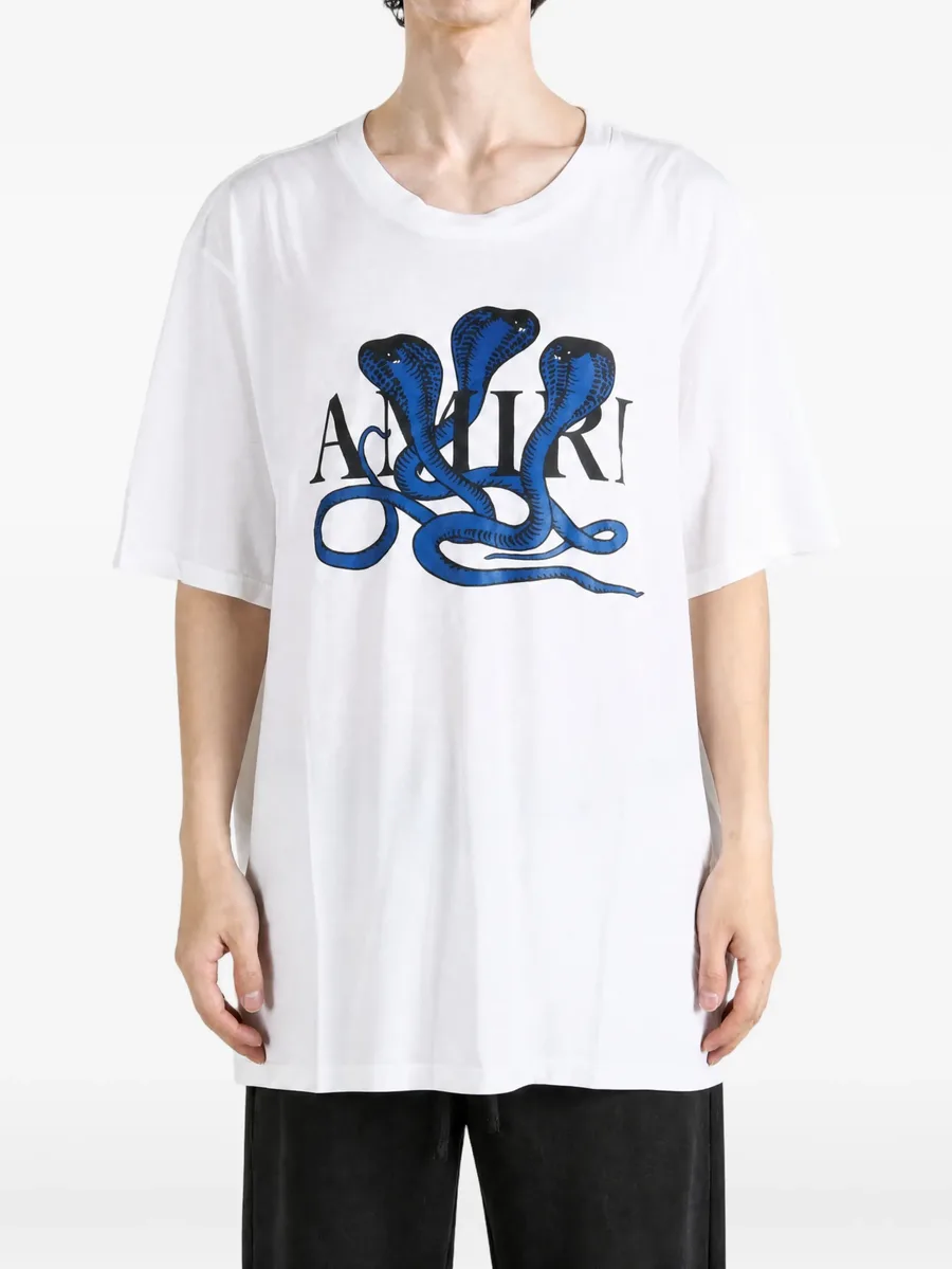 cobra-print logo-print T-shirt 2
