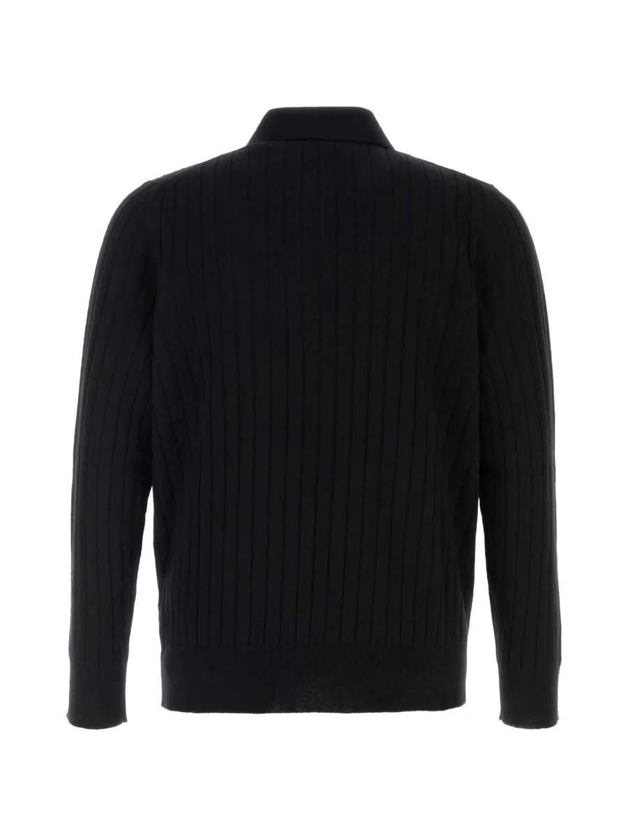 ribbed-knit polo shirt 2