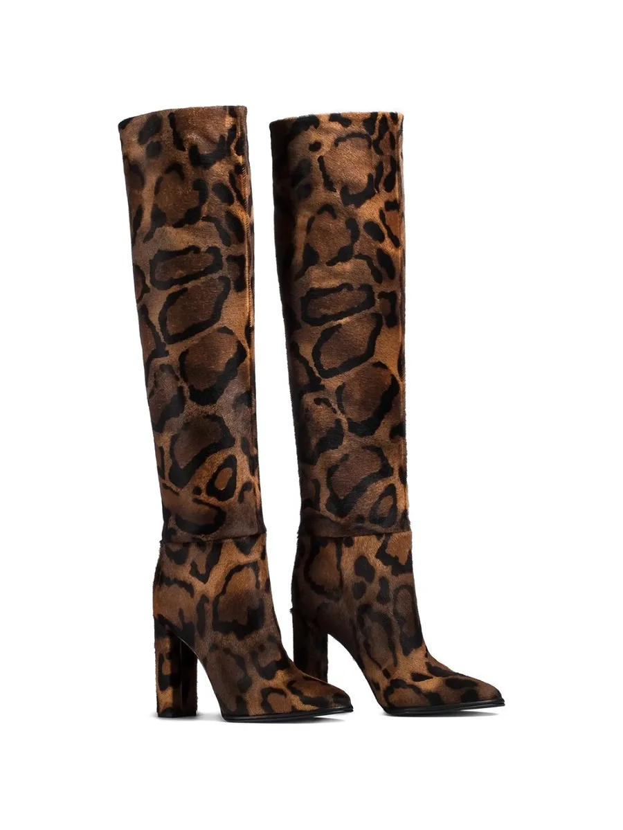 Elsa pony-effect calfskin boots 4