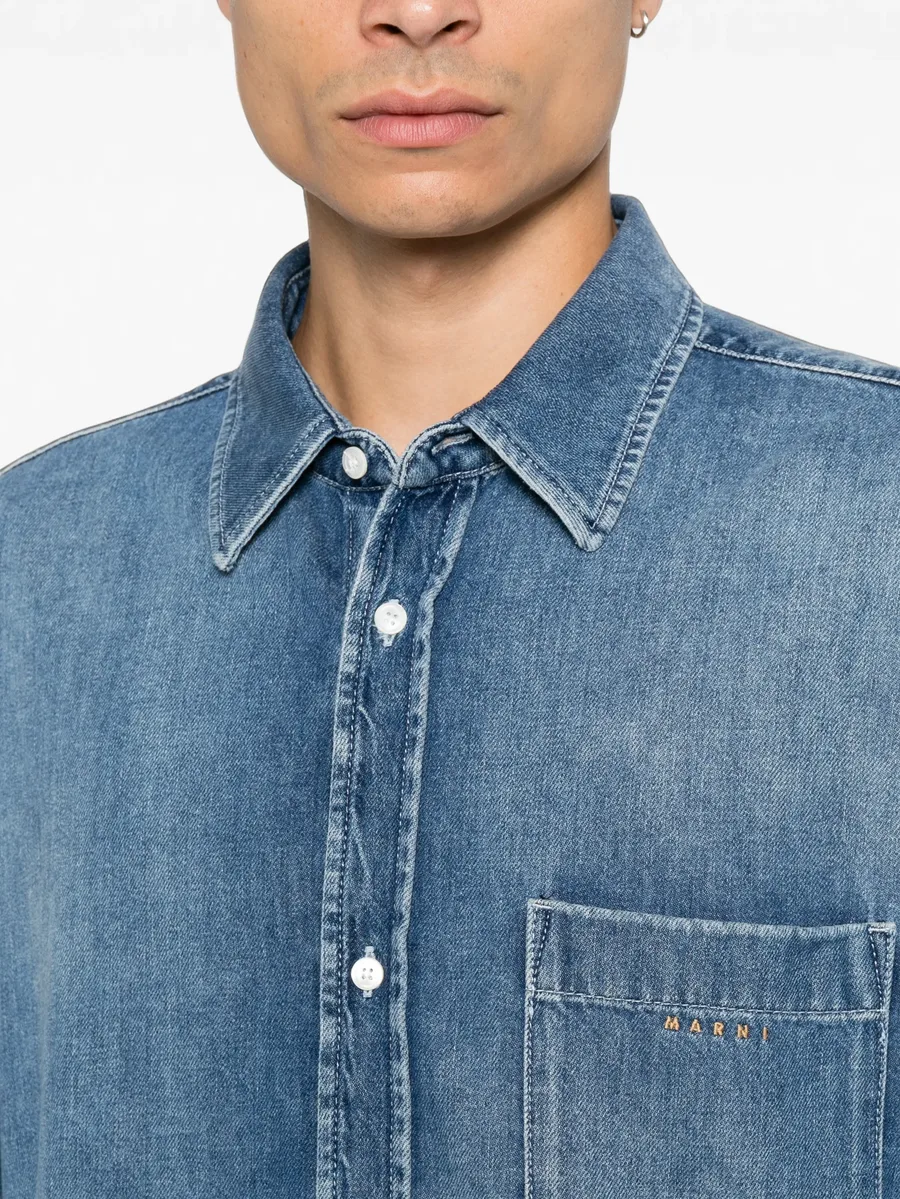 spread-collar chest-pocket shirt 5
