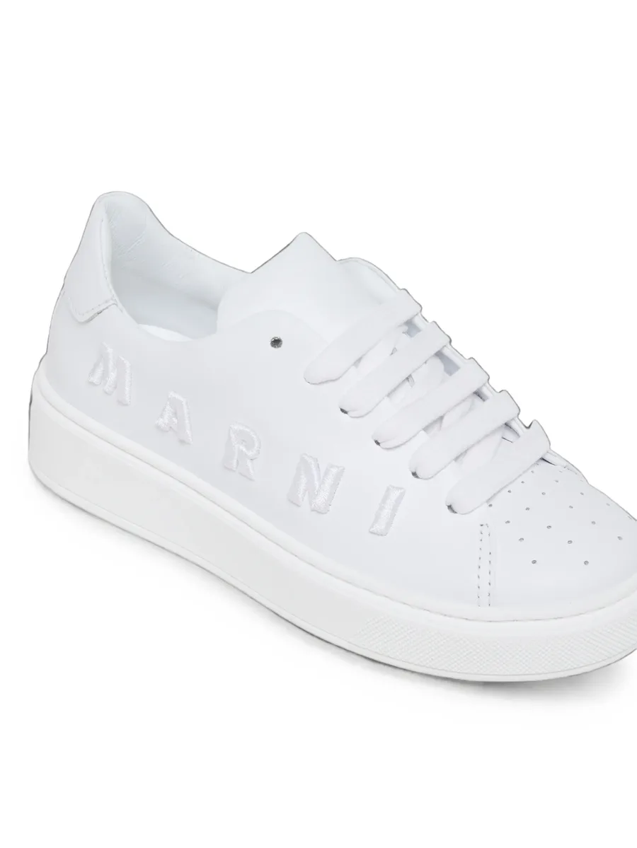 logo-embroidered leather sneakers 4