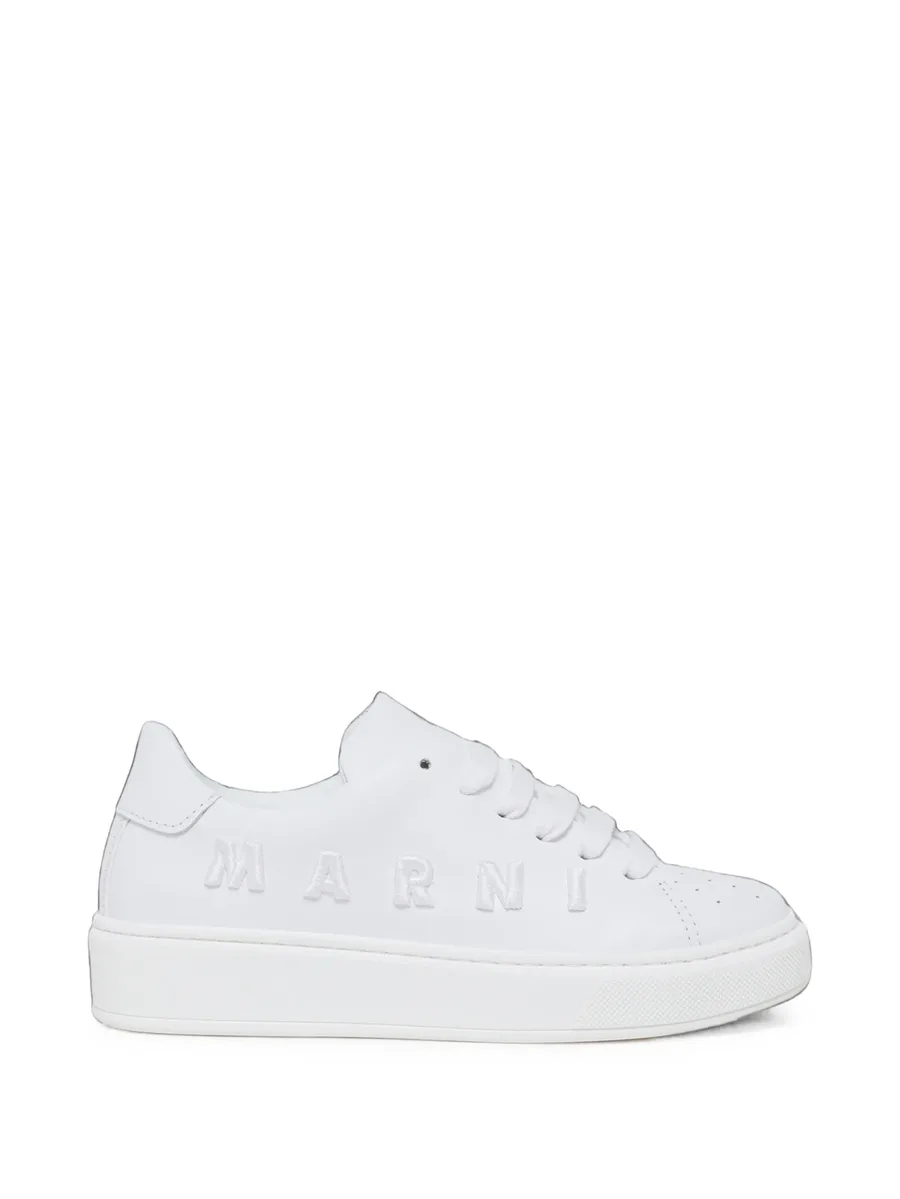 logo-embroidered leather sneakers 2