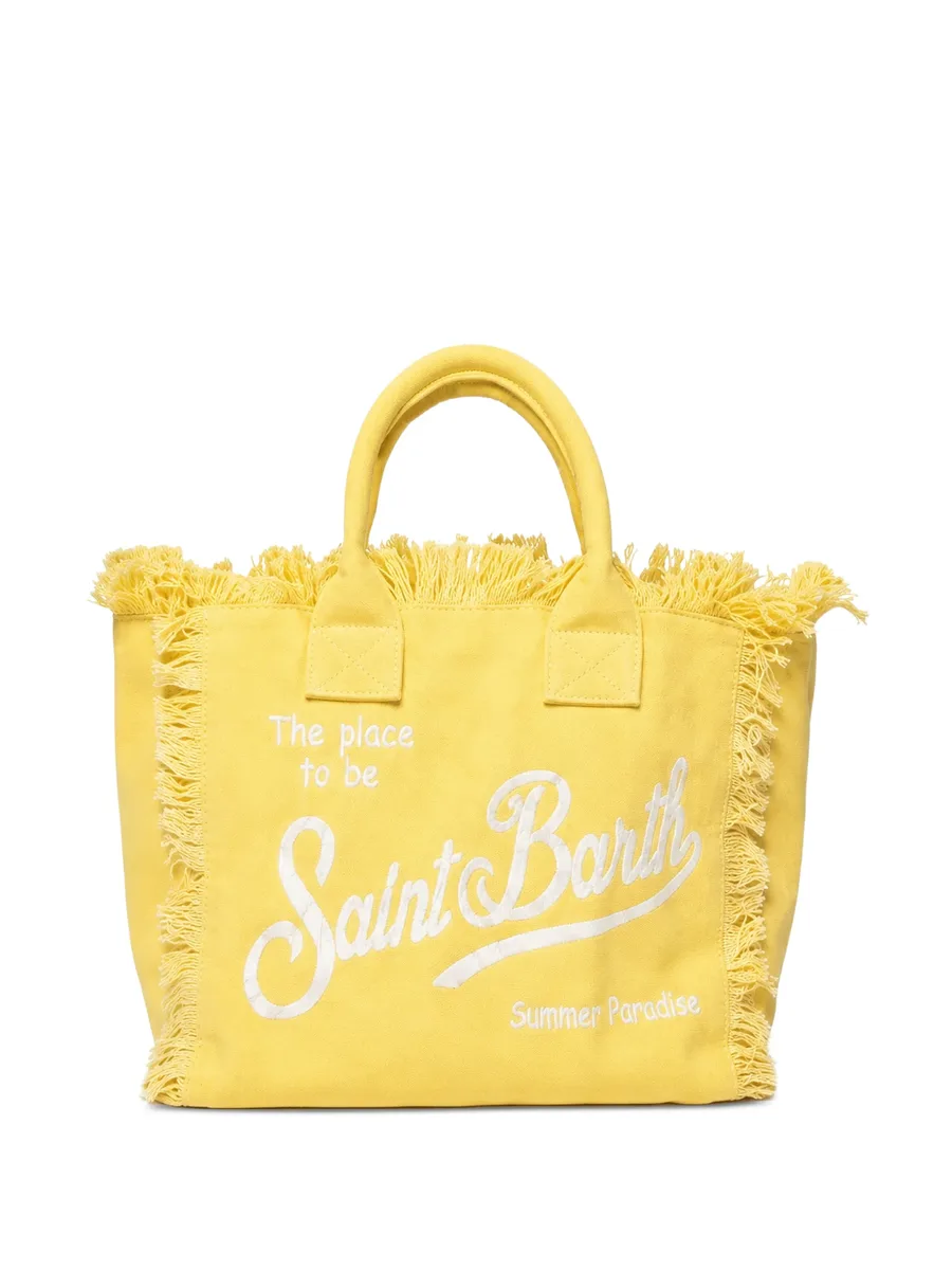 mini Vanity frayed tote bag 1