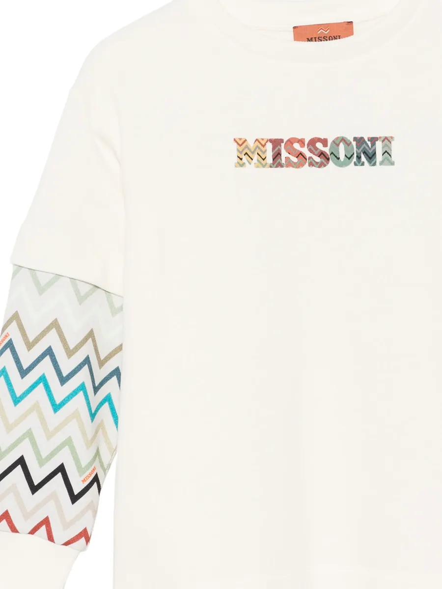 zigzag-print logo-patch sweatshirt 3