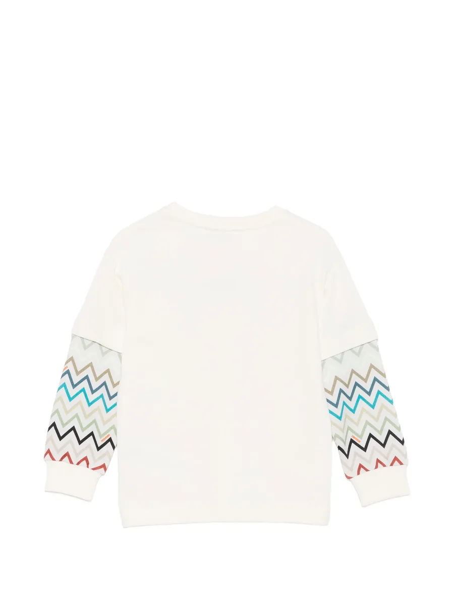 zigzag-print logo-patch sweatshirt 2