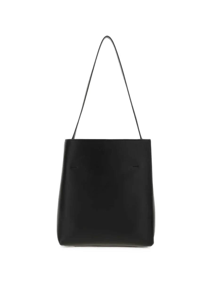embroidered-logo leather tote bag 2