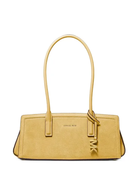 logo-plaque suede tote bag