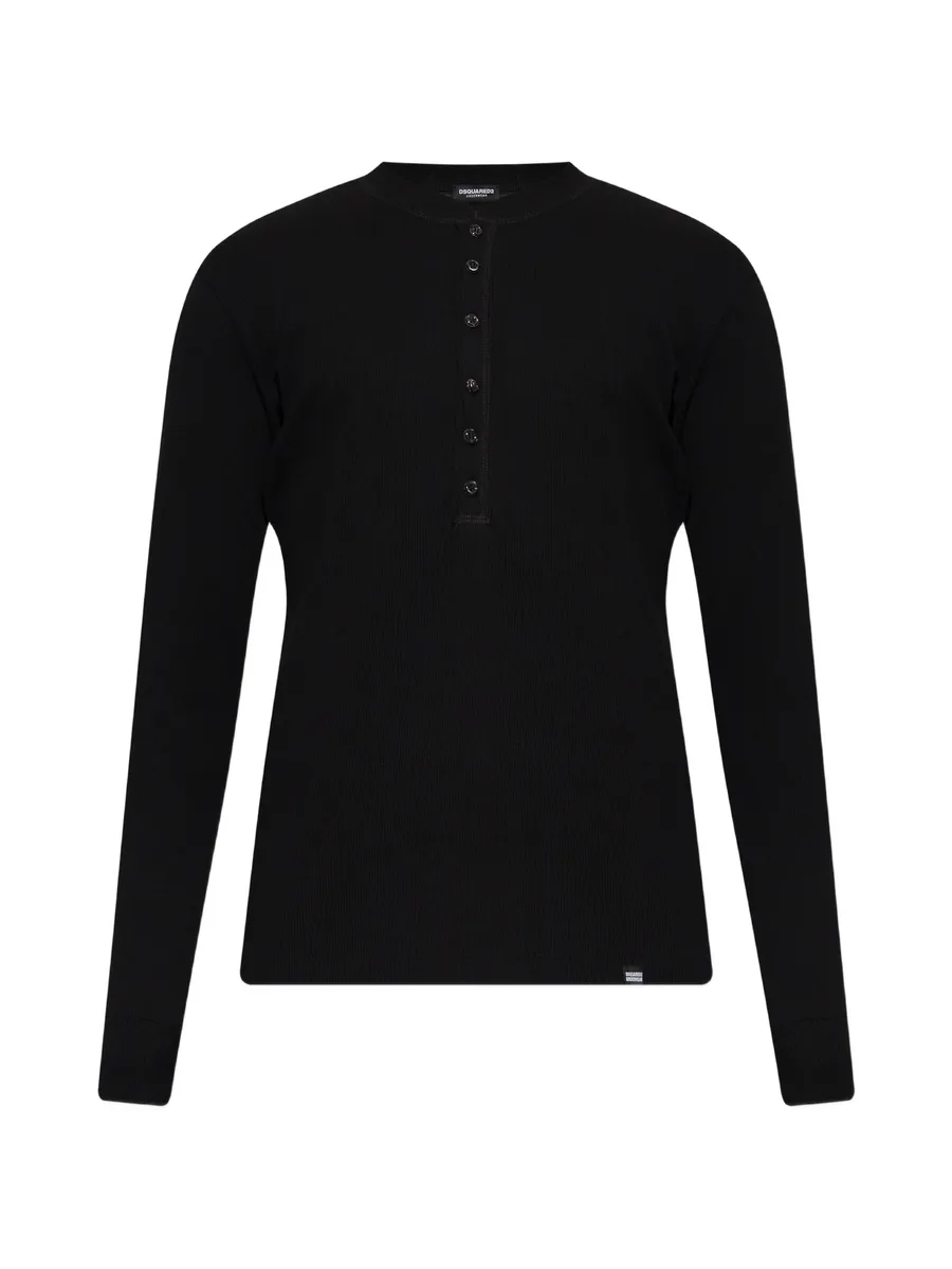 ribbed-knit long-sleeve T-shirt 1