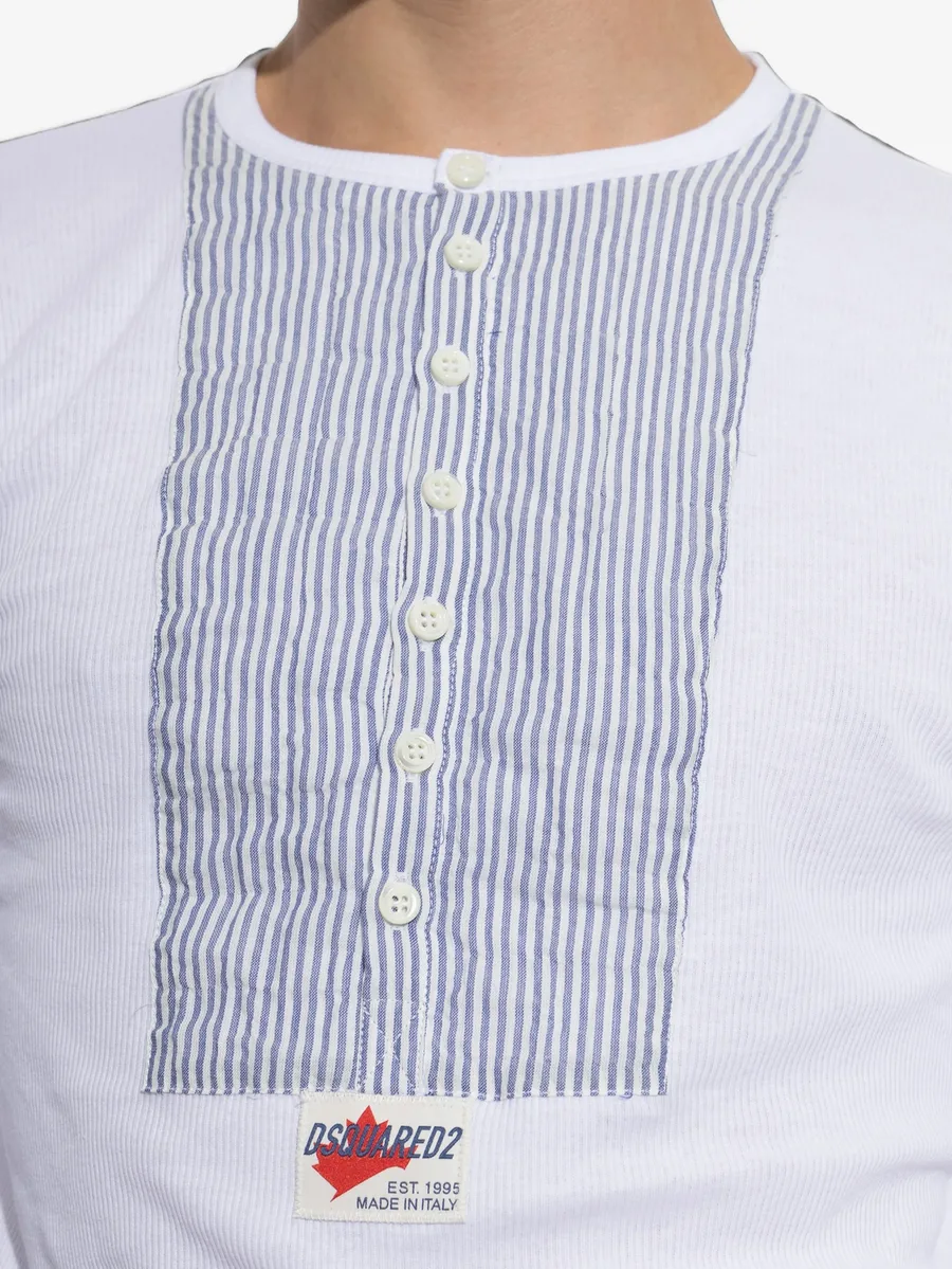 logo V-neck T-shirt 4