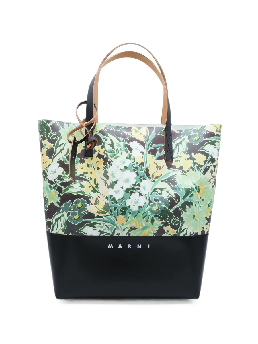 floral-print logo-print tote bag 1
