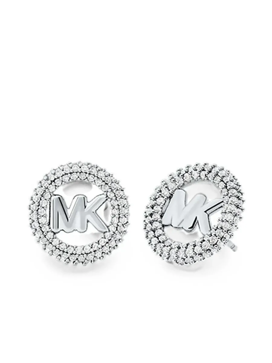 pavé-set logo earrings 2