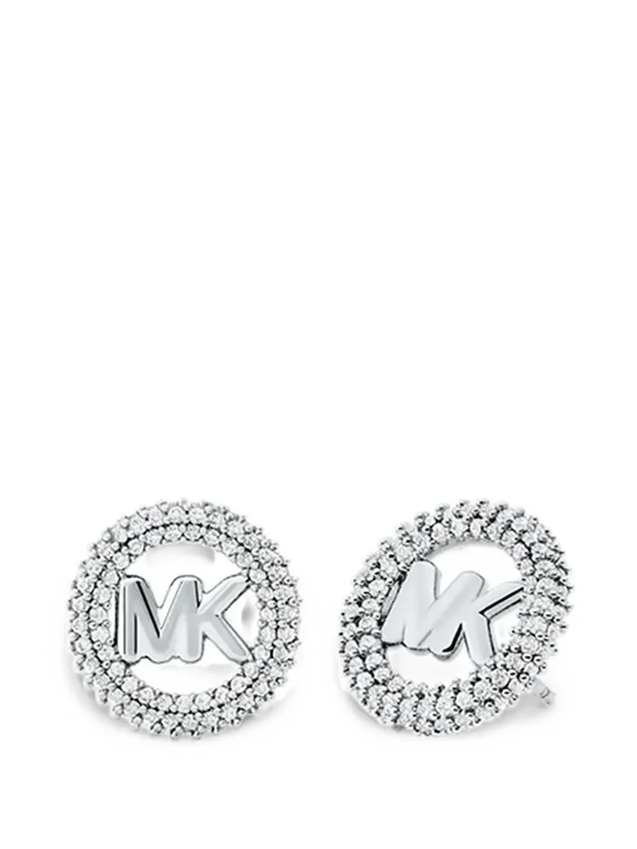 pavé-set logo earrings 1