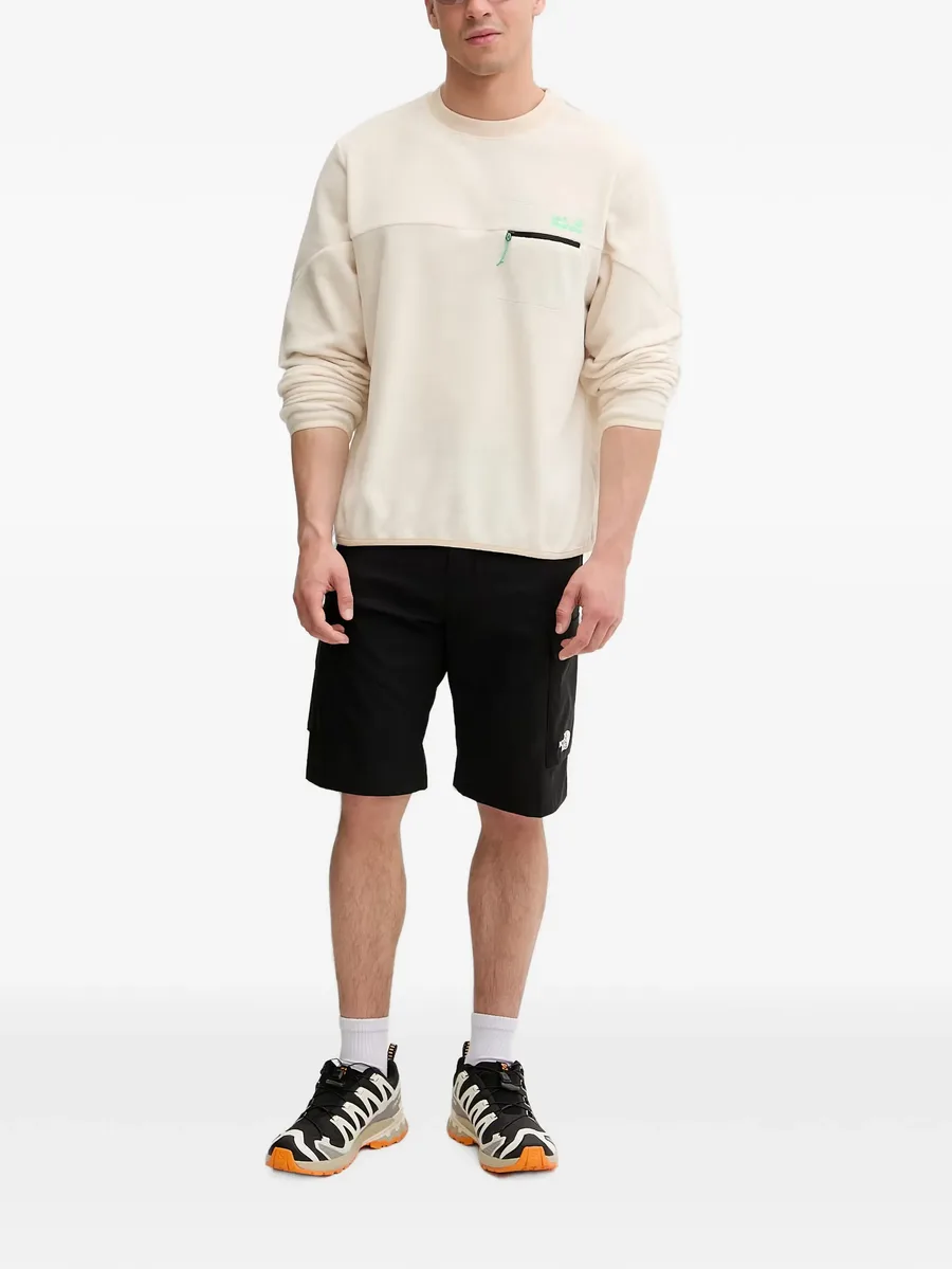 fleece-texture zip-pocket sweatshirt 2