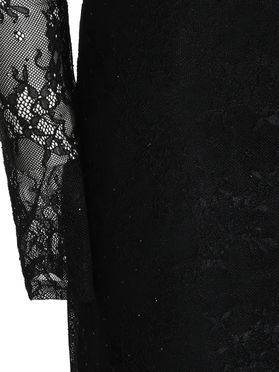 lace-overlay long-sleeve dress 7