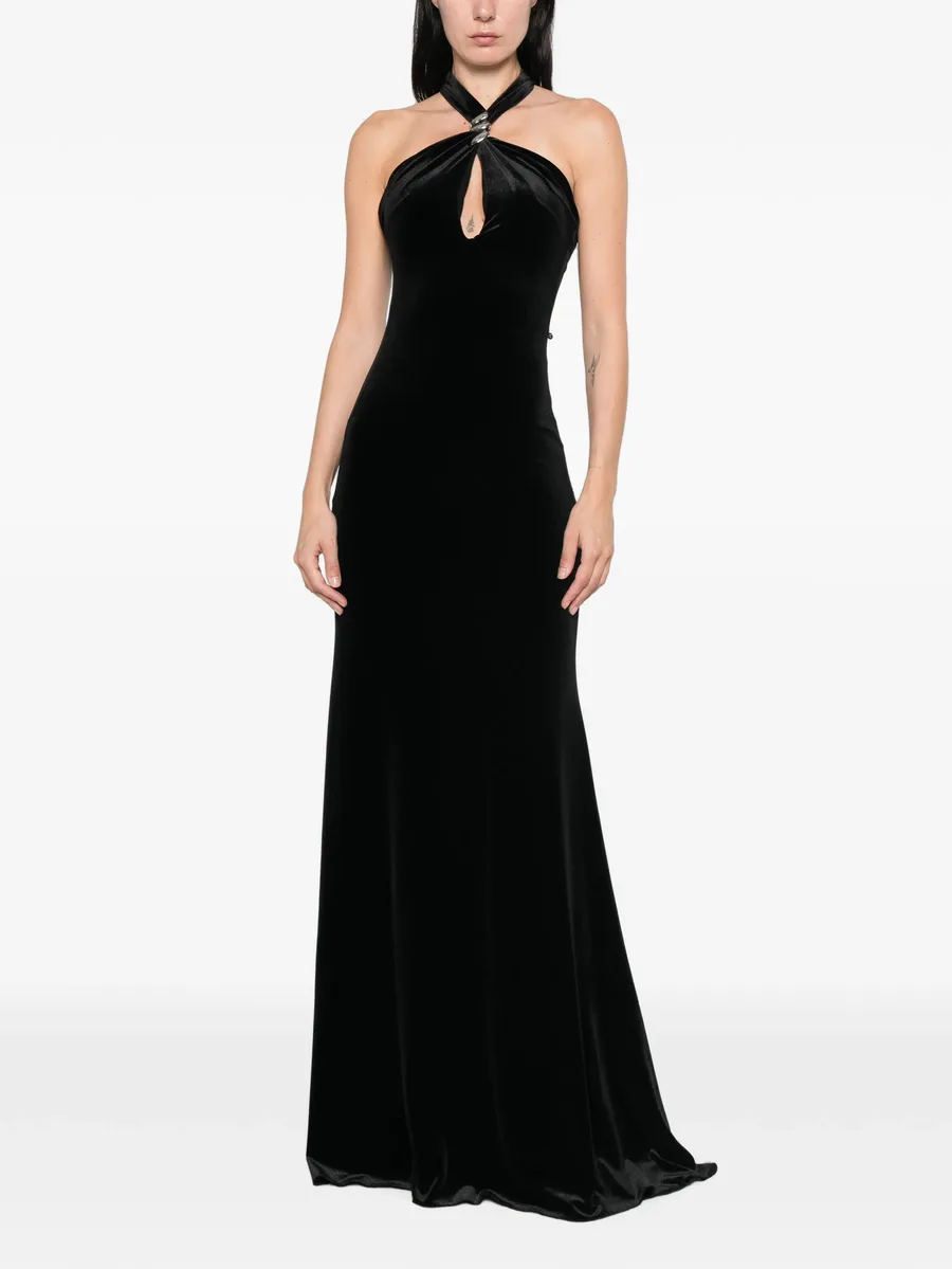 cut-out halterneck maxi dress 2
