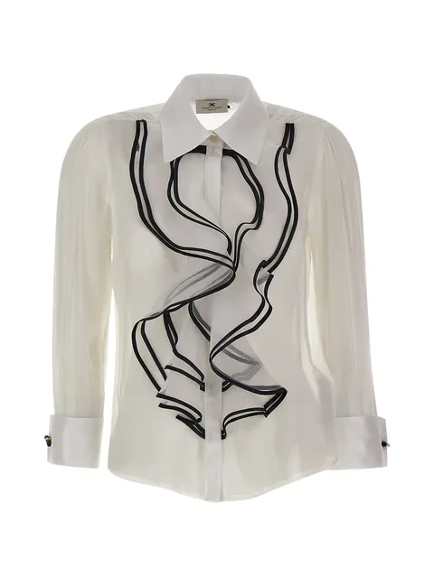 ruffled-embellishment shirt