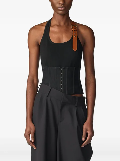 belt-detail halterneck top