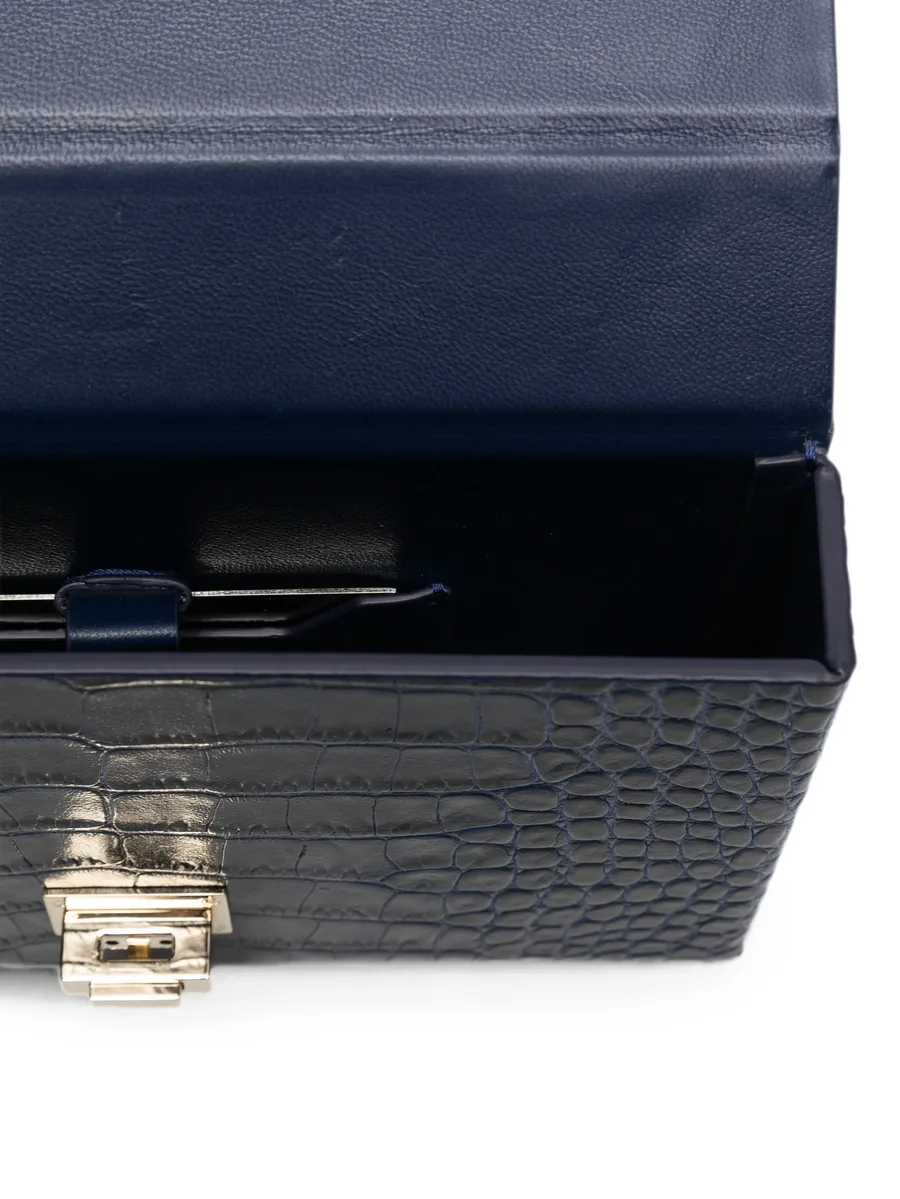crocodile-effect leather clutch bag 5