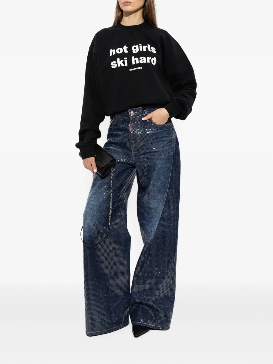 sequin-embellished baggy jeans 2