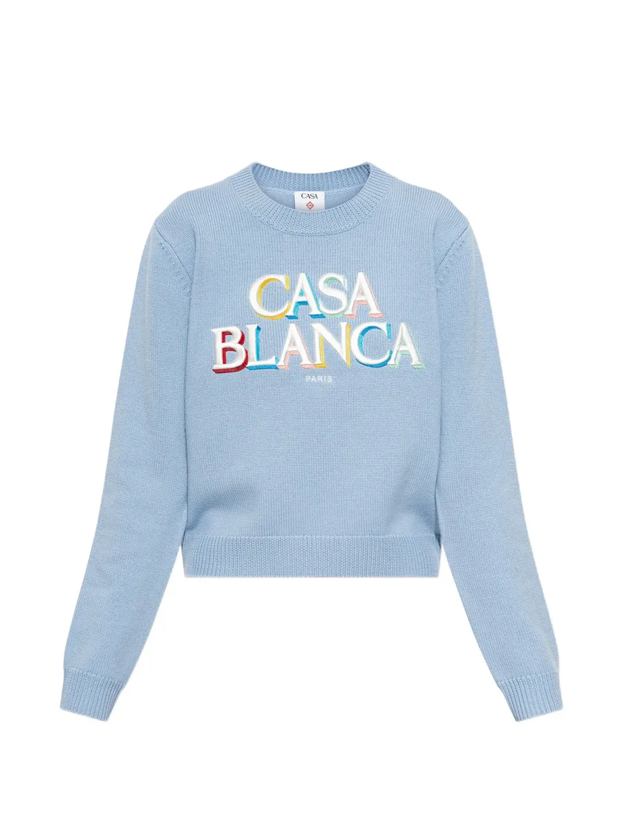 embroidered logo sweater 1