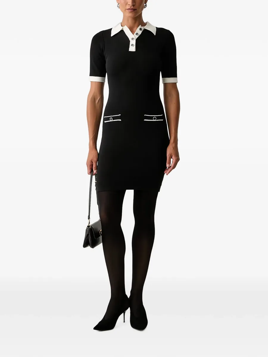 Anders contrast-trim button-up mini dress 1
