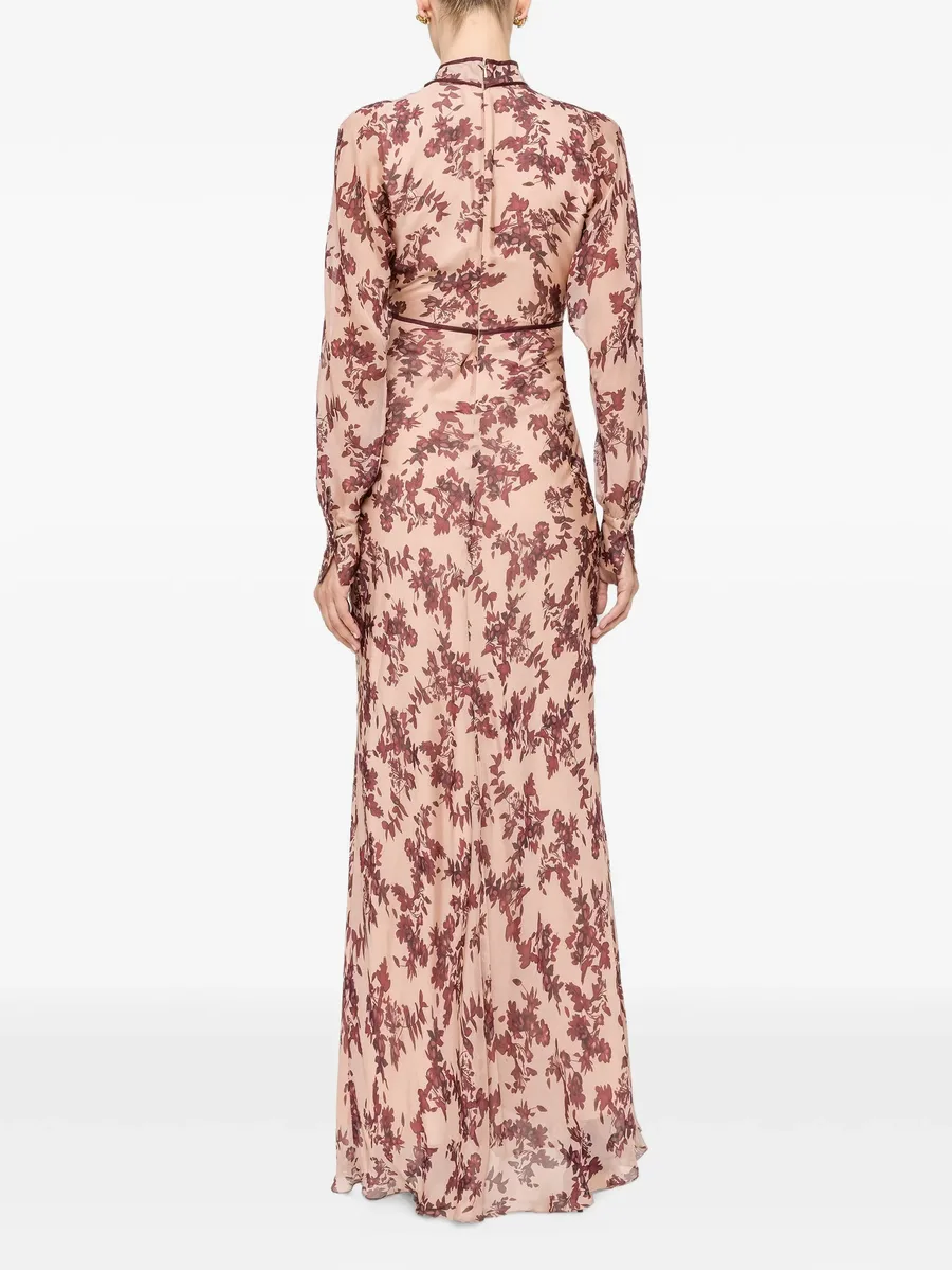 silk and viscose floral maxi dress 4