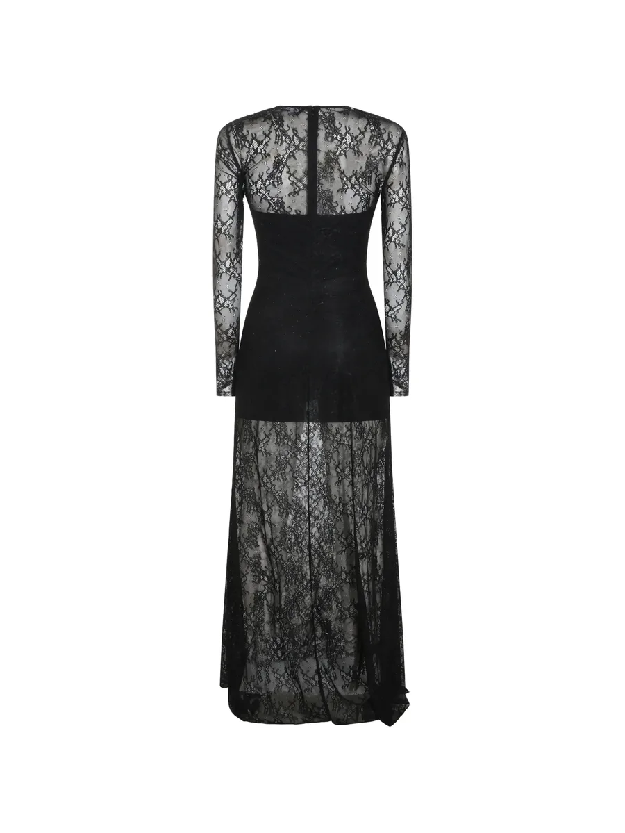 lace-overlay long-sleeve dress 3