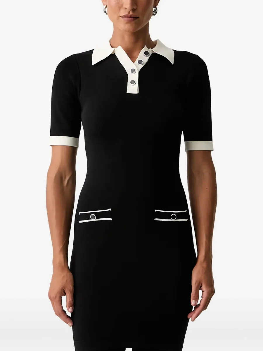 Anders contrast-trim button-up mini dress 3
