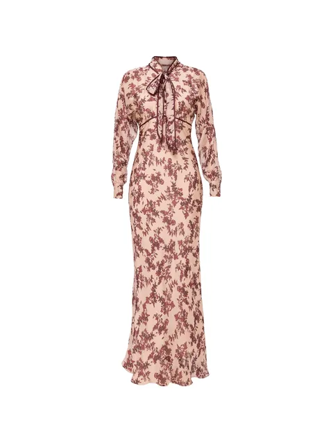 silk and viscose floral maxi dress