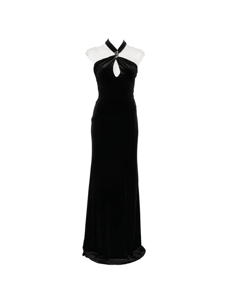 cut-out halterneck maxi dress 1