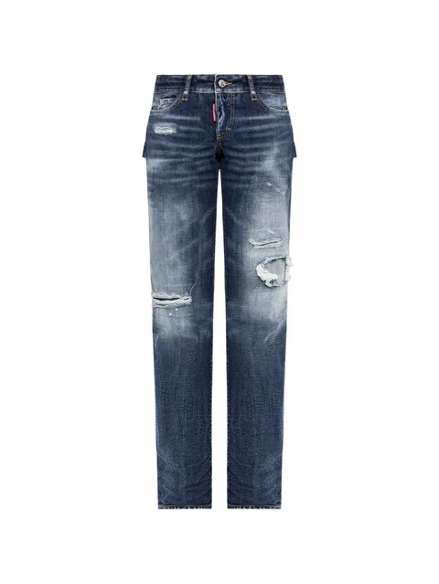distressed cut-out jeans