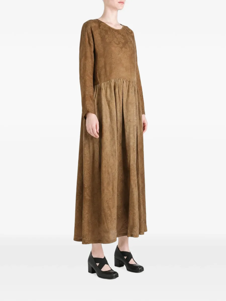 damask-pattern gathered maxi dress 3