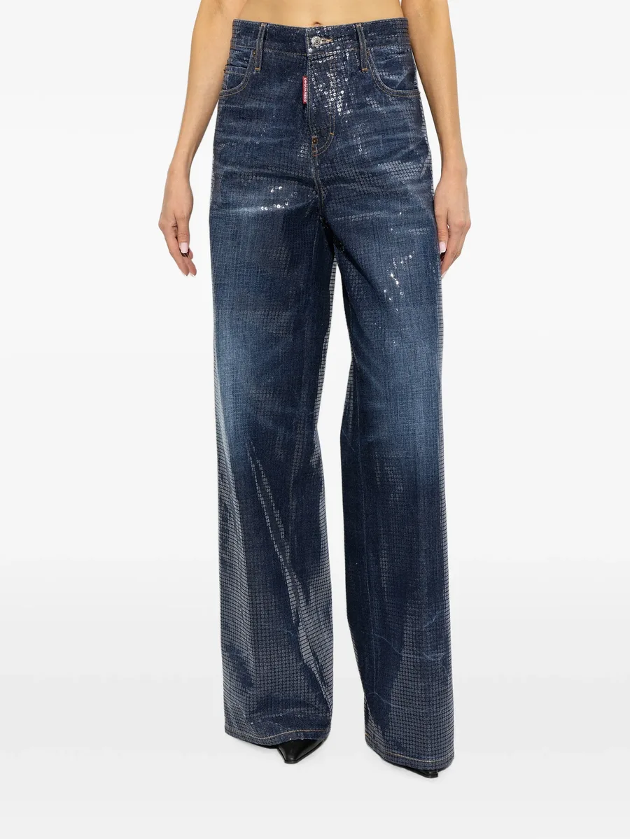 sequin-embellished baggy jeans 3