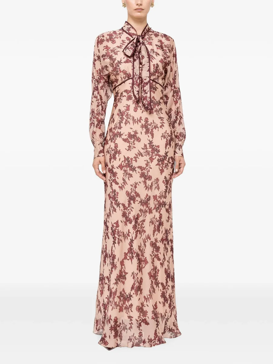 silk and viscose floral maxi dress 2