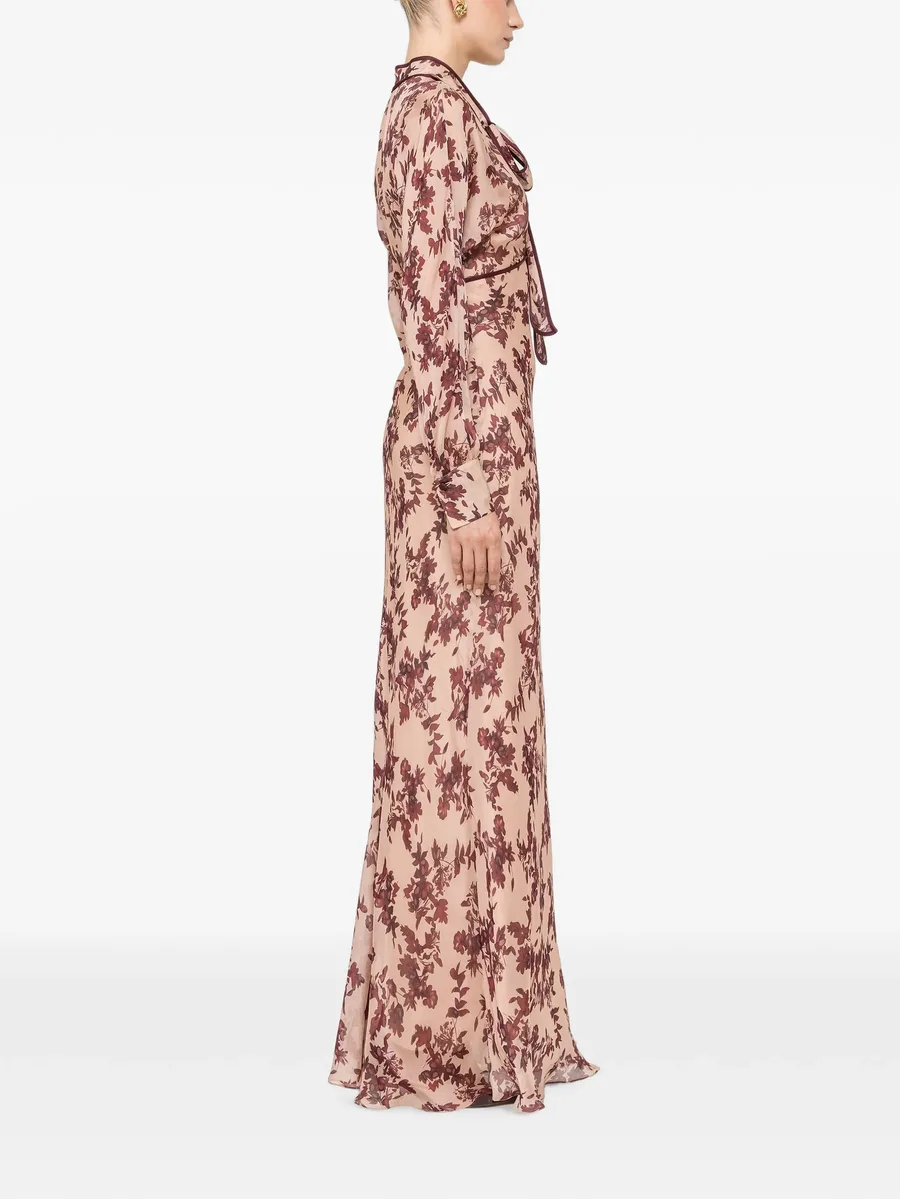 silk and viscose floral maxi dress 3