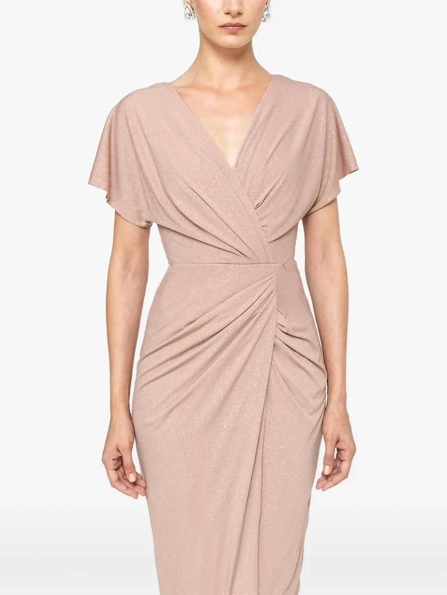 V-neck draped midi dress 5