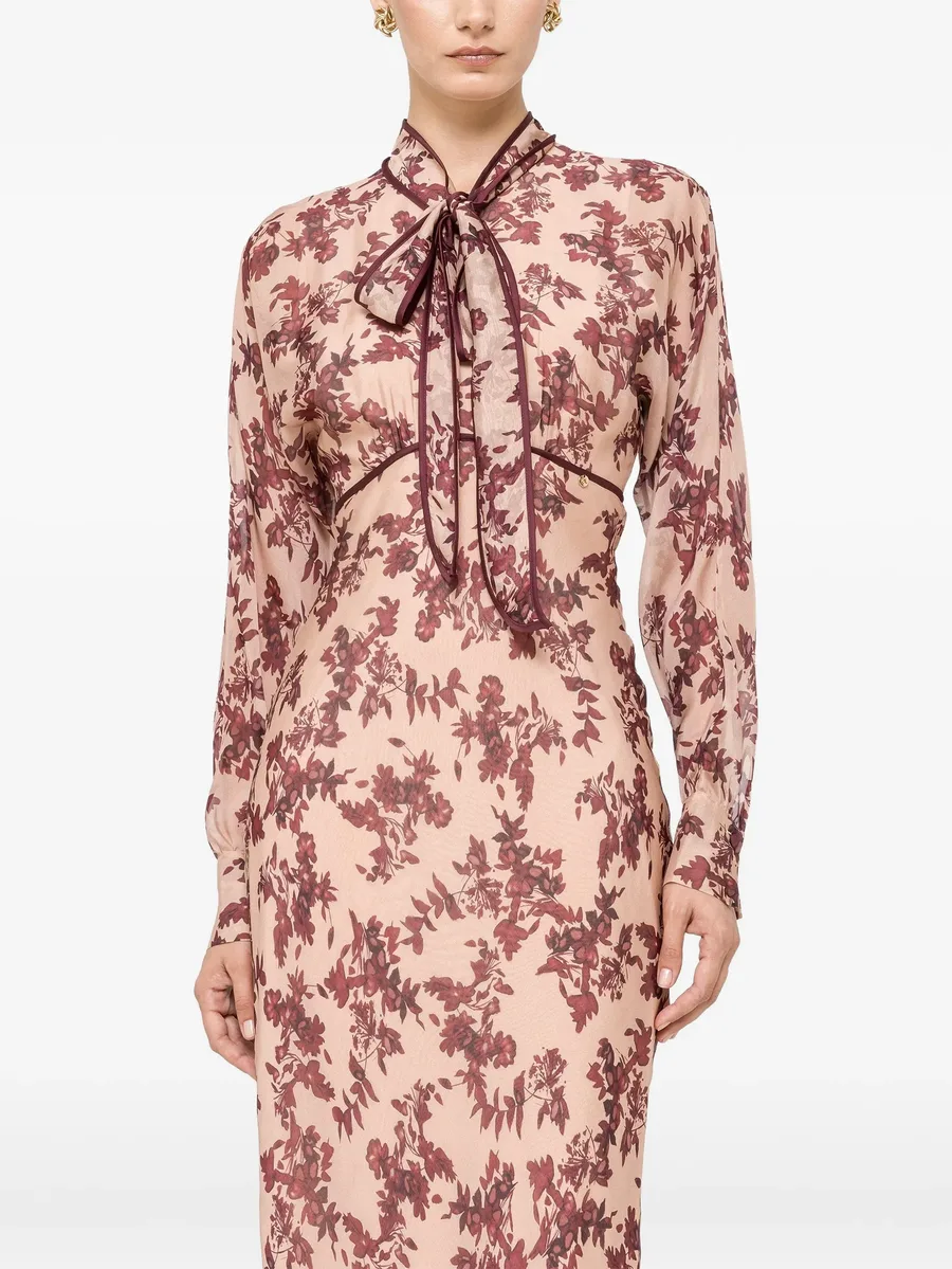 silk and viscose floral maxi dress 5