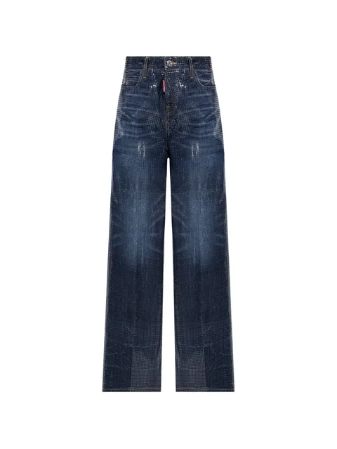 sequin-embellished baggy jeans