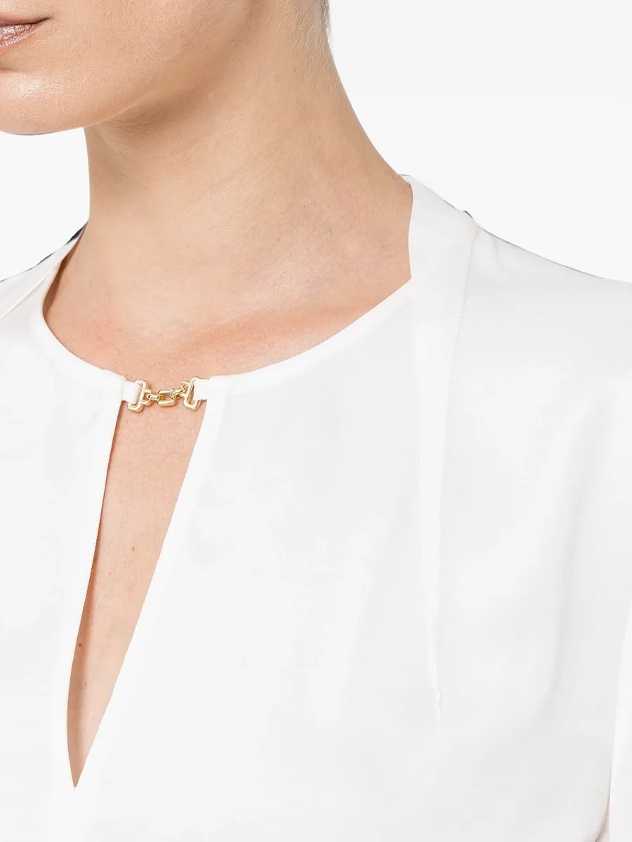 satin viscose V-neck top 7