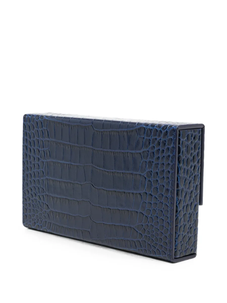 crocodile-effect leather clutch bag 3