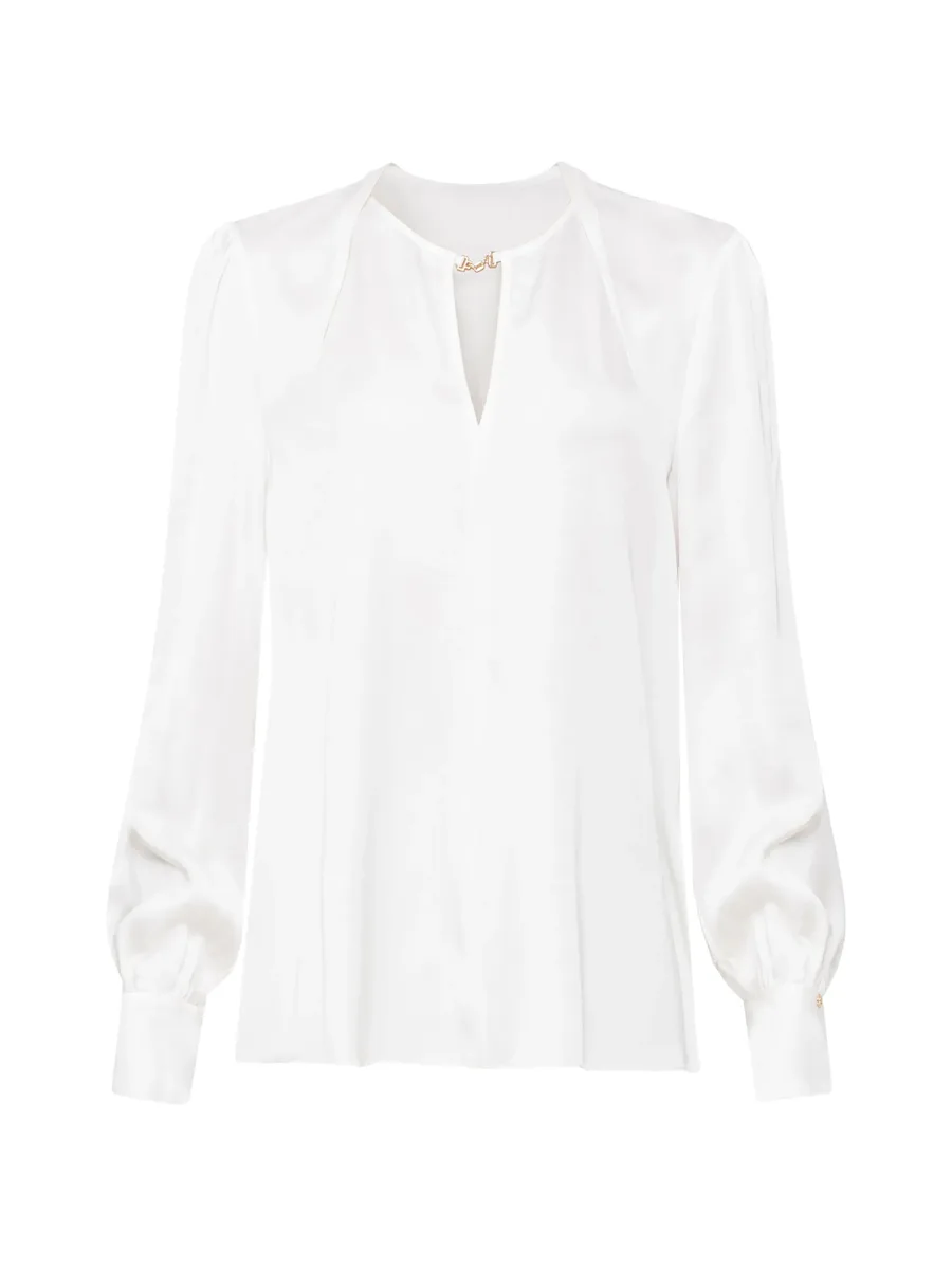 satin viscose V-neck top 1