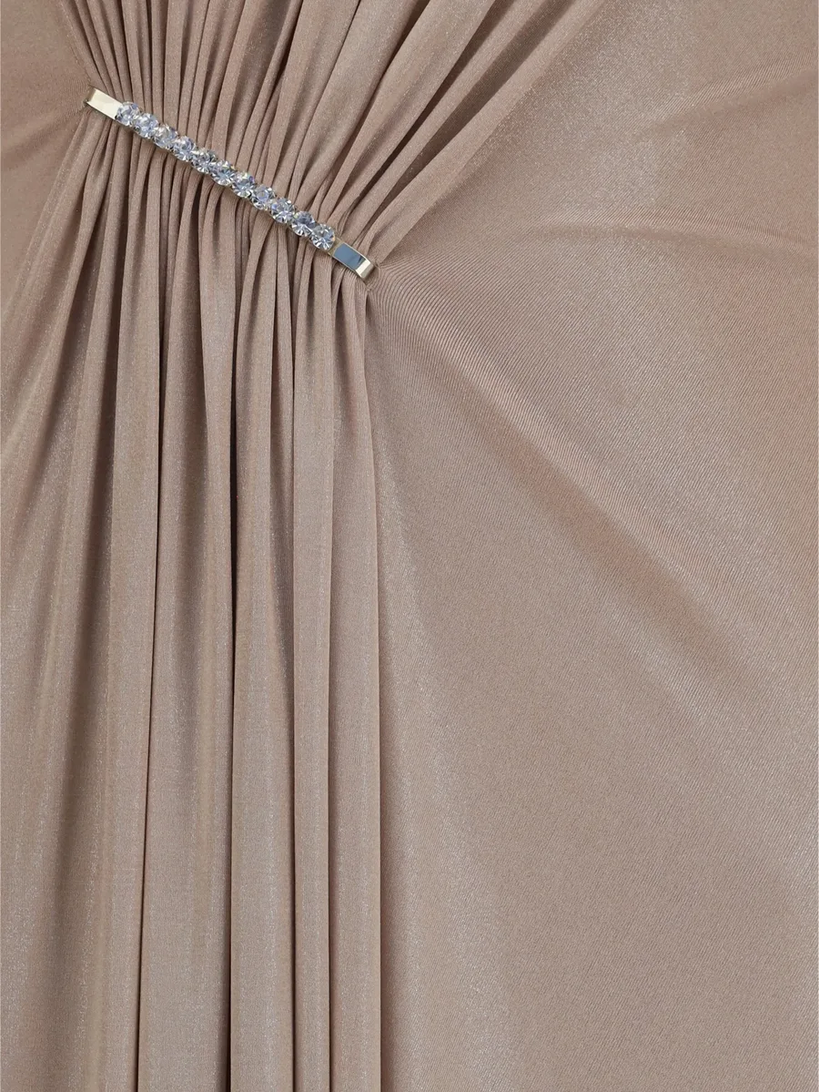 ruched metallic stretch-jersey maxi dress 4