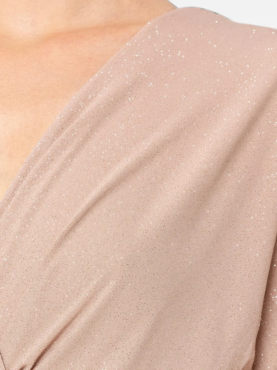 V-neck draped midi dress 6