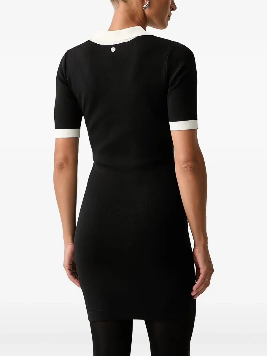 Anders contrast-trim button-up mini dress 2